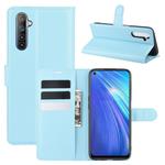 For OPPO Realme 6 Litchi Texture Horizontal Flip Protective Case with Holder & Card Slots & Wallet(Blue)