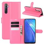 For OPPO Realme 6 Litchi Texture Horizontal Flip Protective Case with Holder & Card Slots & Wallet(Rose red)