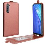 For OPPO Realme 6 R64 Texture Single Vertical Flip Leather Protective Case with Card Slots & Photo Frame(Brown)