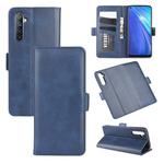 For OPPO Realme 6 Dual-side Magnetic Buckle Horizontal Flip Leather Case with Holder & Card Slots & Wallet(Dark Blue)