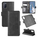 For OPPO A72 Dual-side Magnetic Buckle Horizontal Flip Leather Case with Holder & Card Slots & Wallet(Black)
