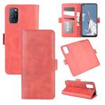 For OPPO A72 Dual-side Magnetic Buckle Horizontal Flip Leather Case with Holder & Card Slots & Wallet(Red)