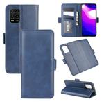 For XiaoMi Mi 10 Lite 5G Dual-side Magnetic Buckle Horizontal Flip Leather Case with Holder & Card Slots & Wallet(Dark Blue)