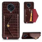 For Xiaomi Redmi K30 Pro Crocodile Pattern Envelope Card Package Phone Case With Magnet And Bracket Function(Brown)