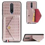 For Xiaomi Redmi K30 Crocodile Pattern PU+TPU+PVC Shatter-resistant Mobile Phone Case with Magnetic Invisible Holde & Card Slots(Rose Gold)