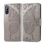 For Sony Xperia L4 Butterfly Love Flower Embossed Horizontal Flip Leather Case with Bracket / Card Slot / Wallet / Lanyard(Gray)