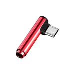 Mini USB Type C Audio Adapter Type-C male to 3.5MM Jack female Converter Headphone Cable for Samsung LG Xiaomi Google Nexus(Red)