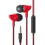 3.5mm Jack Crack Earphone Wired Headset Super Bass Sound Headphone Earbud with Mic for Mobile Phone Samsung Xiaomi MP3 4(Red)