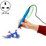 RP800A Childrens Educational Toys 3D Printing Pen, Plug Type:UK Plug(Blue)