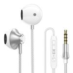 PTM D31 Hands Free Call Stereo Bass Earphones with Mic for Samsung / Xiaomi Phones(Silver)