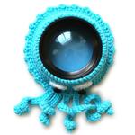Hand-knitted Wool Camera Lens Animal Decoration Ring Baby Photo Guide Props(Blue Octopus)