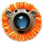 Hand-knitted Wool Camera Lens Animal Decoration Ring Baby Photo Guide Props(Orange Lion)