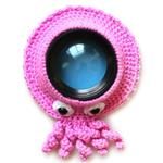 Hand-knitted Wool Camera Lens Animal Decoration Ring Baby Photo Guide Props(Pink  Octopus)