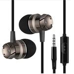 3.5mm Wired Headphones Handsfree Headset In Ear Earphone Earbuds with Mic for Xiaomi Phone MP3 Player Laptop(Black Grey)