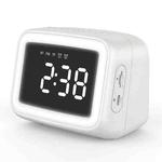 AEC BT-511 Mini LED HD Mirror Bluetooth Speaker, Support 32GB TF Card & 3.5mm AUX & Dual Alarm Clock & Real-time Temperature & Hands-free Calling(White)