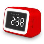 AEC BT-511 Mini LED HD Mirror Bluetooth Speaker, Support 32GB TF Card & 3.5mm AUX & Dual Alarm Clock & Real-time Temperature & Hands-free Calling(Red)