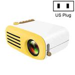 YG200 Portable LED Pocket Mini Projector AV SD HDMI Video Movie Game Home Theater Video Projector, US Plug(Yellow and White)