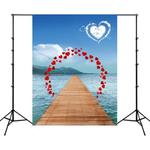 1.5m x 2.1m Simulation 3D Beach Seascape Coconut Tree Photo Photography Background Cloth(4131)