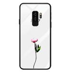 For Galaxy S9 Plus Mobile Phone Cover Glass Painted Soft Case Edge TPU Mobile Cover Case(Flower)