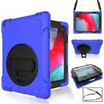 360 Degree Rotation Silicone Protective Cover with Holder and Hand Strap and Long Strap for iPad mini 5 (2019)(Blue)