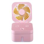 USB Small Fan Rubik Cube Humidifier(Pink)