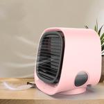 Mini Multifunctional Humidification Aromatherapy Fan Portable Office Home Desktop Air Conditioner Fan(Cherry Blossom Powder)