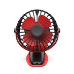 360 Degree -Round Rotation Mini Cooling Air Fan 4 Speed Adjustable Portable USB Rechargeable Desktop Clip Fan(Black)