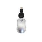 Mini Computer Mouse Retractable USB Cable Optical Ergonomic1600 DPI Portable Small Mice for Laptop(Silver)