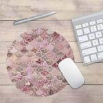 Watercolor Shiny Mermaid Scale Small Round Office Non-slip Mouse Pad, Size:20 × 20cm without Lock(Figure 1)