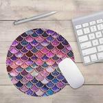 Watercolor Shiny Mermaid Scale Small Round Office Non-slip Mouse Pad, Size:22 × 22cm without Lock(Figure 4)