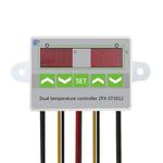 ST3012 Microcomputer Intelligent Temperature Controller Dual Temperature Dual Control Electronic Temperature Controller, Voltage:12V