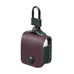 For AirPods 1/2 Bluetooth Wireless Earphone Shockproof Leather Protective Case(Deep Coffee)