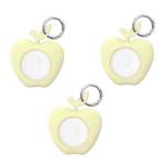 3PCS Tracking Anti-Lost Locator Silicone Apple Version Case For AirTag (Light Yellow)