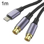 1m Gold Plated Type-C/USB-C Jack to 2 x RCA Female Stereo Audio Cable