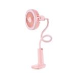 Portable USB Fan Flexible with LED Light 2 Speed Adjustable Cooler Mini Fan Handy Small Desk Desktop USB Cooling Fan(Pink)