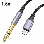 1.5m Gold Plated Type-C/USB-C Jack to 6.35mm Male Stereo Audio Cable