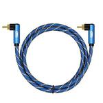 EMK Dual 90-Degree Male To Male Nylon Braided Audio Cable, Cable Length:0.5m(Blue)