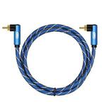 EMK Dual 90-Degree Male To Male Nylon Braided Audio Cable, Cable Length:2m(Blue)