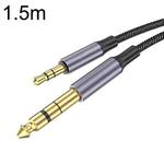 1.5m Gold Plated 3.5mm Jack To 6.35mm Male Stereo Audio Cable