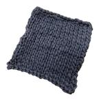 50x50cm New Born Baby Knitted Wool Blanket Newborn Photography Props Chunky Knit Blanket Basket Filler(Dark Blue)
