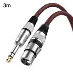 3m Red and Black Net TRS 6.35mm Male To Caron Female Microphone XLR Balance Cable
