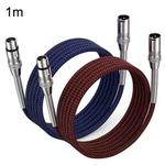 2pcs LHD010 Caron Male To Female XLR Dual Card Microphone Cable Audio Cable 1m(Red + Blue)