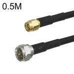 SMA Male To F TV Male RG58 Coaxial Adapter Cable, Cable Length:0.5m
