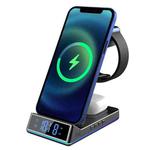 Z6 15W 5 In 1 For All Support Wireless Charging Phone & Samsung Watch Multifunction Wireless Charger with Night Light Alarm Clock(Black)