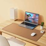 Digital Display Temperature Control Heated Leather Desk Pad Mouse Pad,CN Plug, Size: 80 x 33cm(Brown)