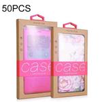 50 PCS Kraft Paper Phone Case Leather Case Packaging Box, Size: L 5.8-6.7 Inch(Rose Red)