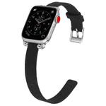 Nylon Canvas Beaded Watch Band For Apple Watch Series  6&SE&5&4 40mm / 3&2&1 38mm(Black)