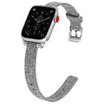 Nylon Canvas Beaded Watch Band For Apple Watch Series 6&SE&5&4 44mm / 3&2&1 42mm( Gray)