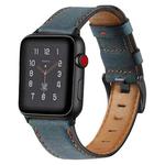 Vintage Oil Wax Cowhide Watch Band For Apple Watch Series 6&SE&5&4 40mm / 3&2&1 38mm(Bule)