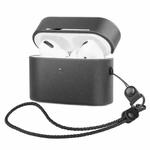 Wireless Earphone Protective Shell Leather Case Split Storage Box For Airpods Pro(Black)